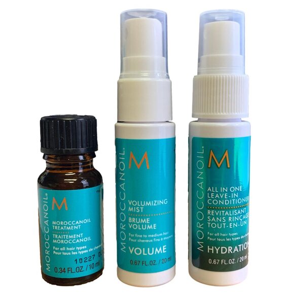 Moroccanoil 3pc Set Leave In Conditioner, Treatment Hair Oil, & Volumizing Mist - Picture 1 of 3